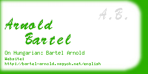 arnold bartel business card